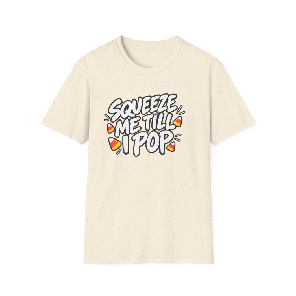 Funny Halloween Shirt Squeeze Me Till I Pop Candy Corn Novelty Tee Graphic T-Shirt