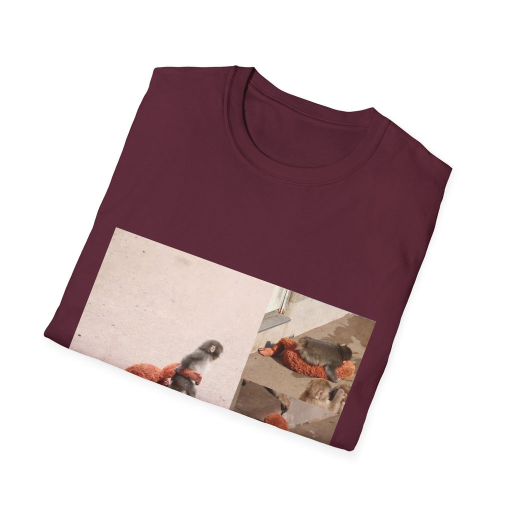 Funny Punch Monkey Viral Animal Tshirt Cute Trendy Unisex Softstyle T-Shirt Gift
