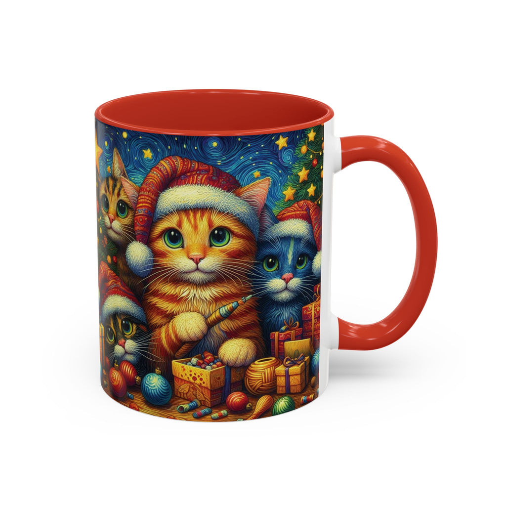 Christmas Mug Cats Mug Mom Lover Van Gogh Art Gift Funny Coffee Tea Ceramic Cup