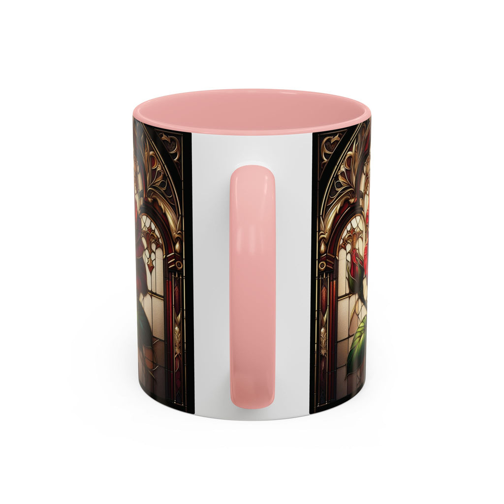 Rose Accent Coffee Mug Red Pink Ceramic Tea Cup Love Unique Valentine's Gift New
