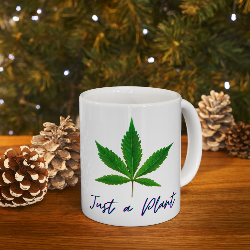 Ceramic Marijuana Leaf Mug 11oz White 0.33l Coffee Birthday Gift 11oz