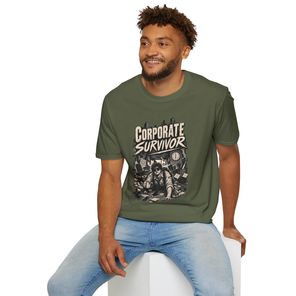 Funny Dark Humor Tshirt — Funny Office Tshirt Dark Humor Graphic Tee Unique Coworker Gift CORPORATE SURVIVOR Shirt