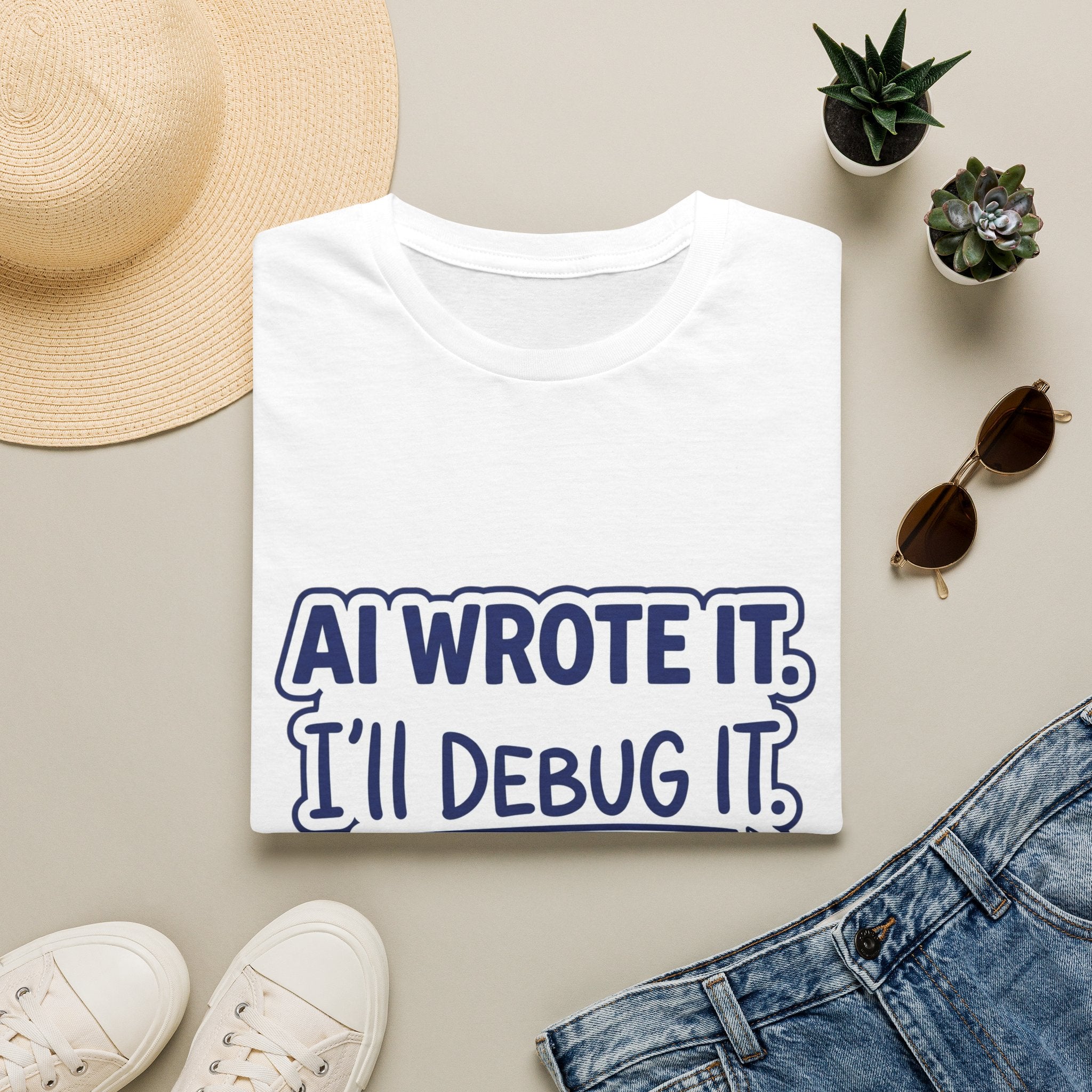 Funny Tshirt AI Wrote It I'll Debug It Shirt Funny Vibe Coding Programmer Tee Unisex Softstyle T-Shirt