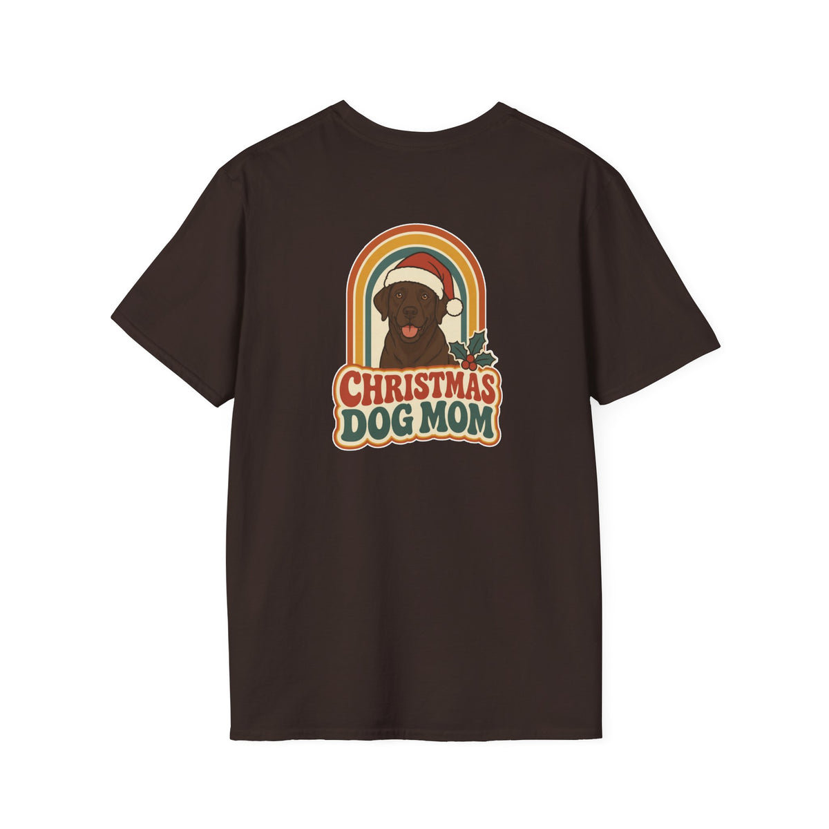 Retro Christmas Dog T-Shirt Christmas Dog Mom Vintage Dog Lover Shirt Unisex Softstyle Tee Christmas Gift