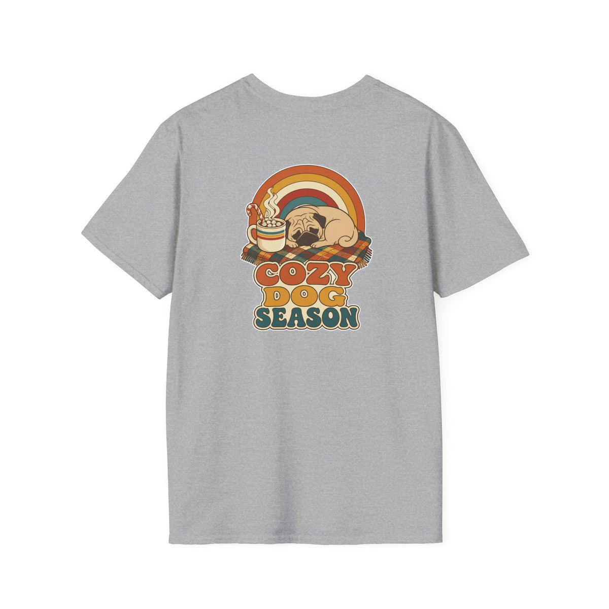 Retro Christmas Dog T-Shirt Cozy Dog Season Vintage Dog Lover Shirt Unisex Softstyle Tee Christmas Gift