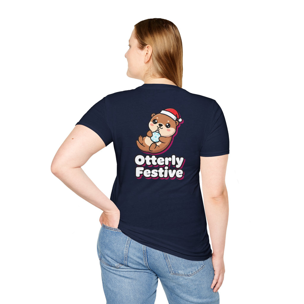Cute Christmas Shirt Otterly Festive Funny Animal Unisex Softstyle Tee Christmas Gift
