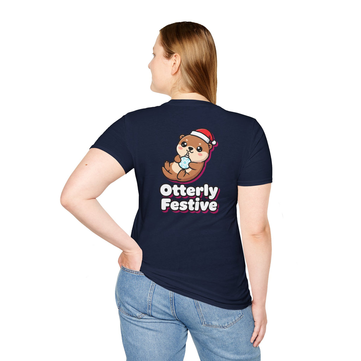 Cute Christmas Shirt Otterly Festive Funny Animal Unisex Softstyle Tee Christmas Gift