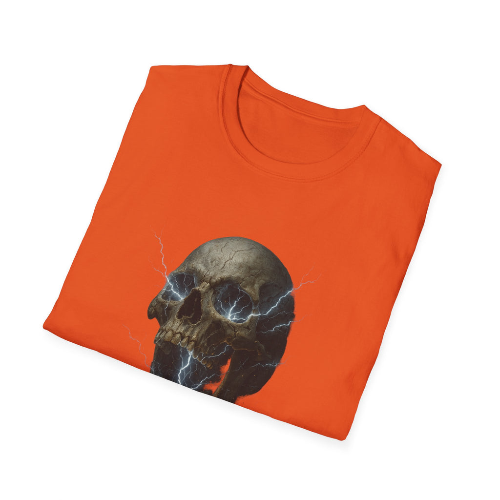 Funny Mens Electric Skull T-Shirt Classic Short Sleeve Shirt Apparel Clothing