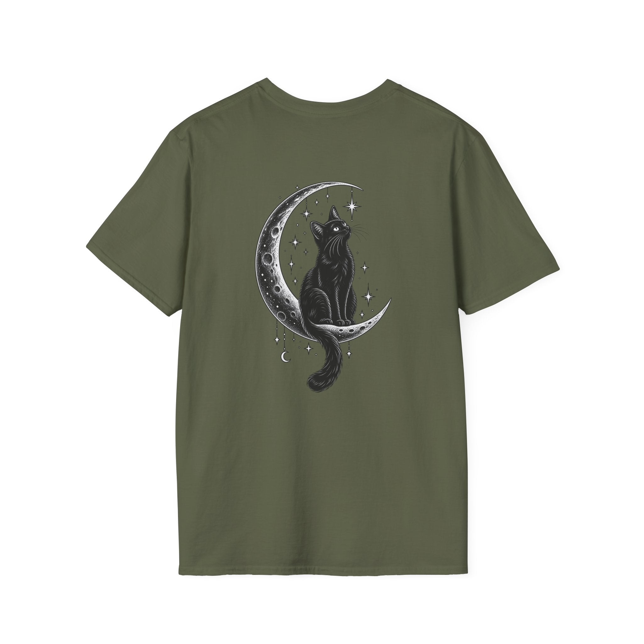 Black Cat Shirt Moon Silhouette Minimalist Funny Cat Lover Graphic Tee Unique Gift Black Cat T shirt