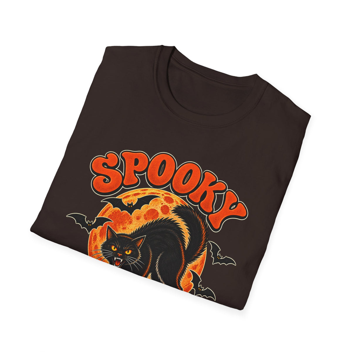 Retro Black Cat Halloween Shirt | Vintage Spooky Season Graphic Tee | Womens Halloween T-Shirt