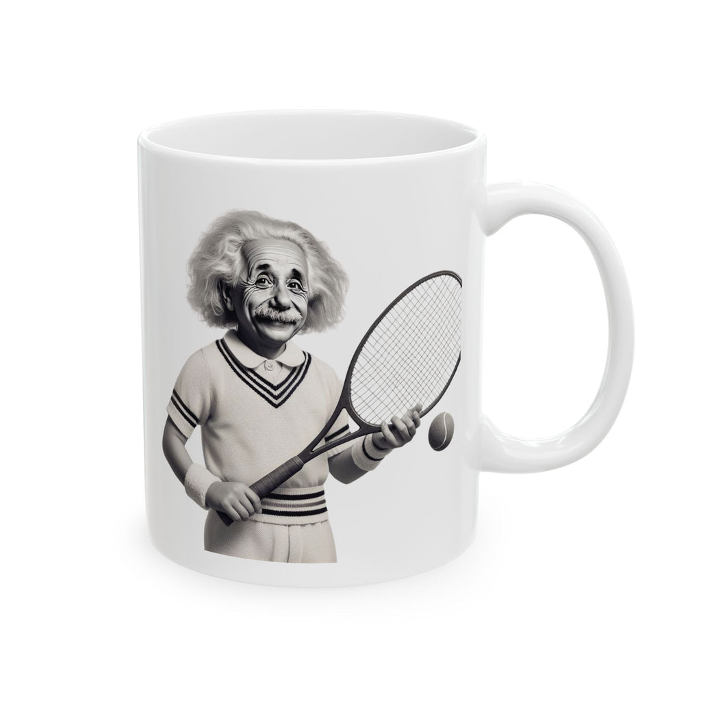 Funny Einstein Tennis Player Tea Coffee Cup Ceramic Mug Unique Gift Fathers Day 11oz