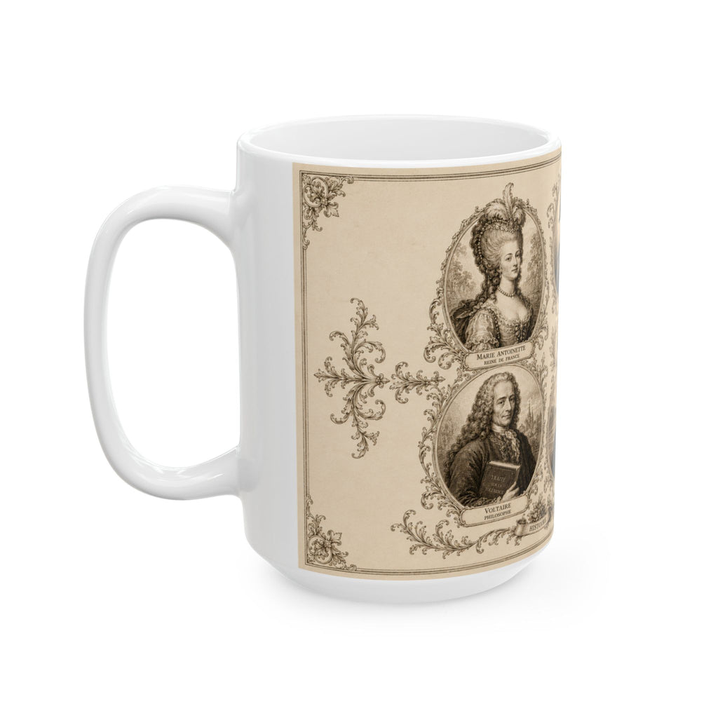 France Icons of History Mug Napoleon Marie Antoinette Voltaire Monet Best French Gift Ceramic Travel Mug