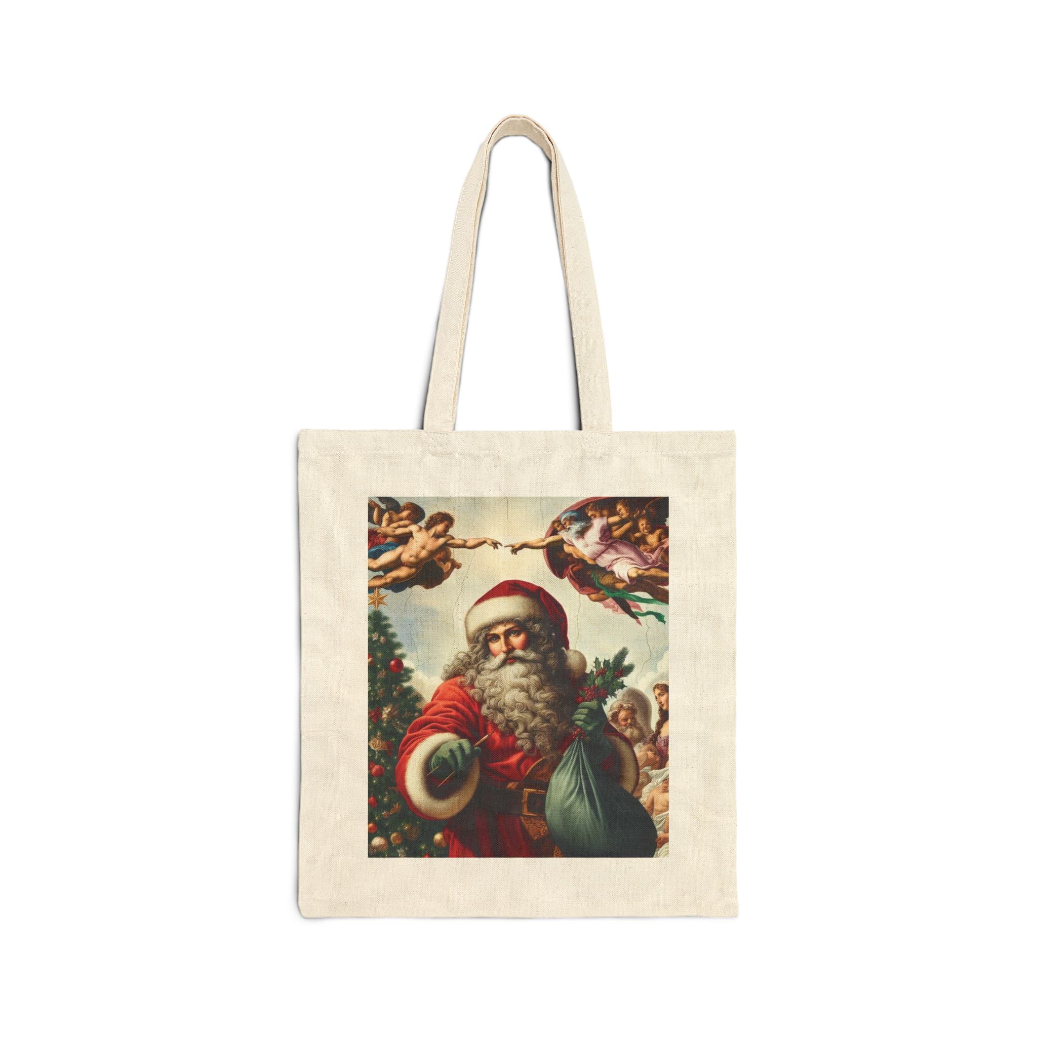 Christmas Tote Bag Cotton Canvas Bag Gift Unique Cute Lady Shopping Bag Santa Best Gift for New Year