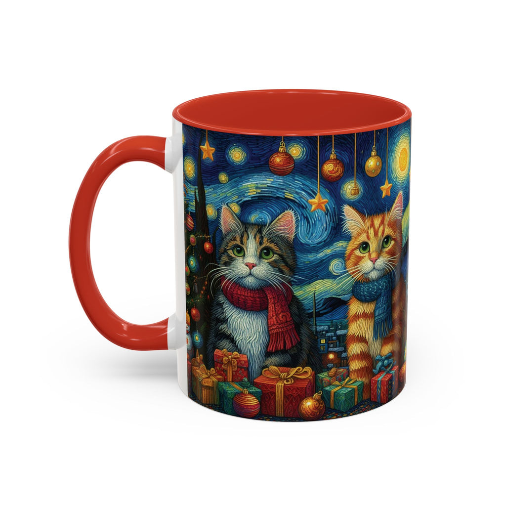 Christmas Mug Cats Mug Mom Van Gogh Art Funny Coffee Tea Ceramic Mug Cup Pink