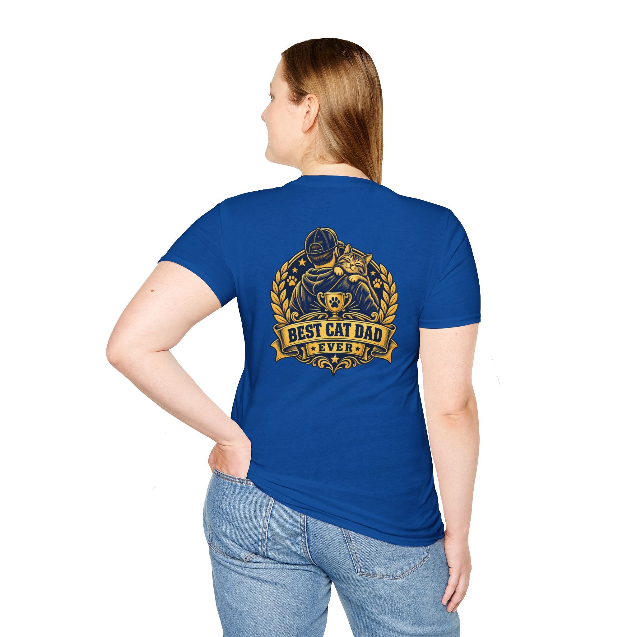 Best Cat Dad Ever Shirt Vintage Trophy Badge Cat Lover Graphic Tee Dark Humor Tee Unique Gift Funny Tshirt