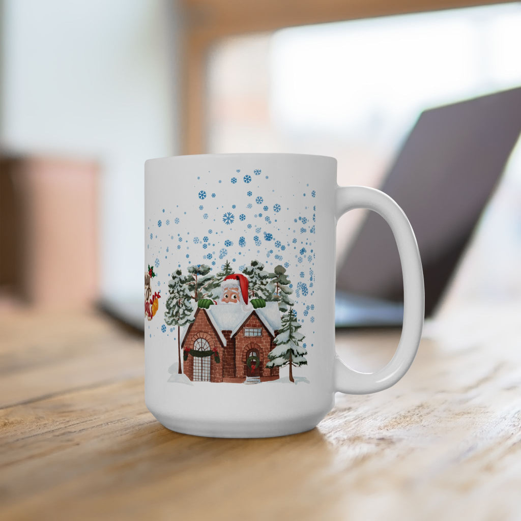 Funny Santa Claus Merry Christmas Mug Unique Cute Ceramic Coffee Cup Kids 15oz