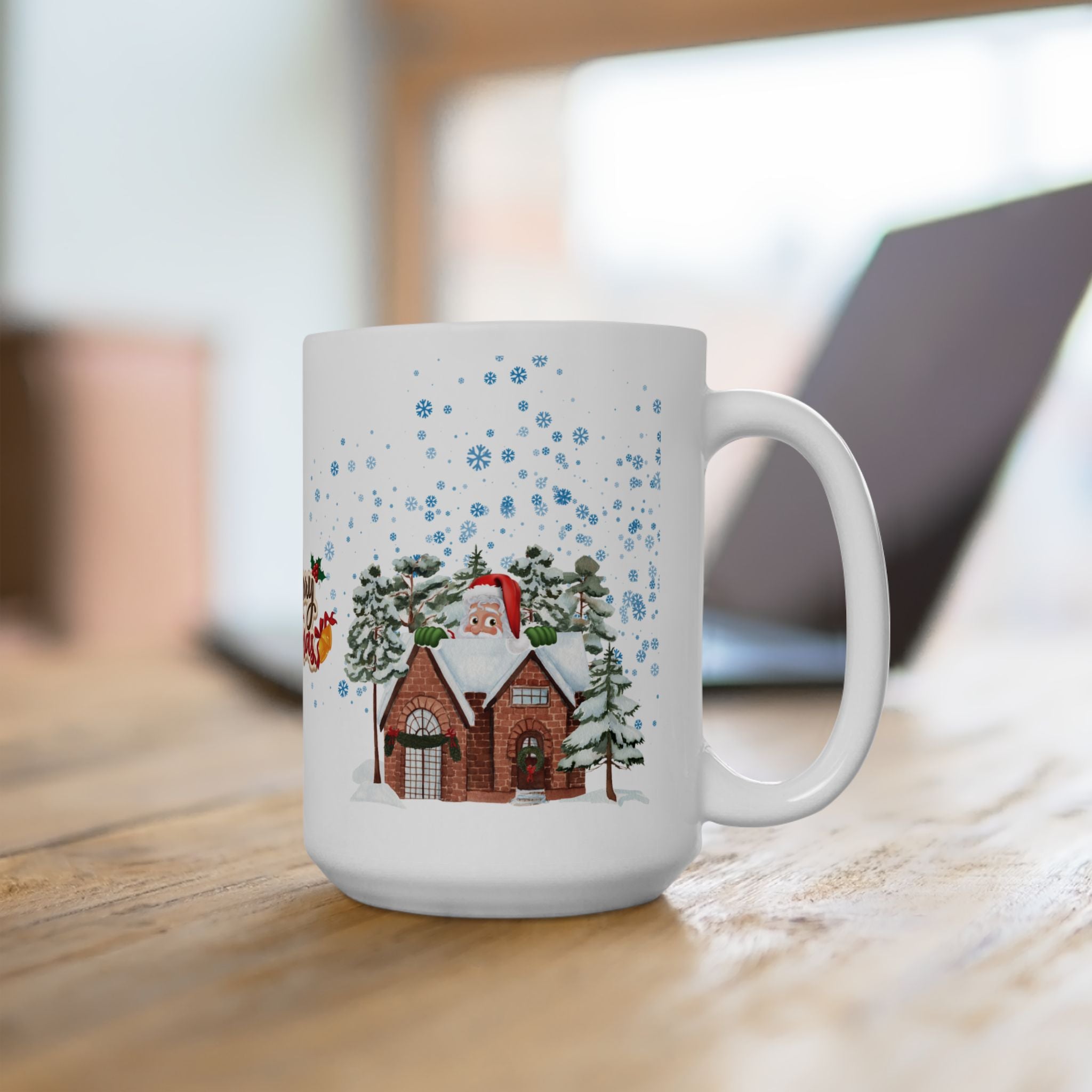 Funny Santa Claus Merry Christmas Mug Unique Cute Ceramic Coffee Cup Kids 15oz