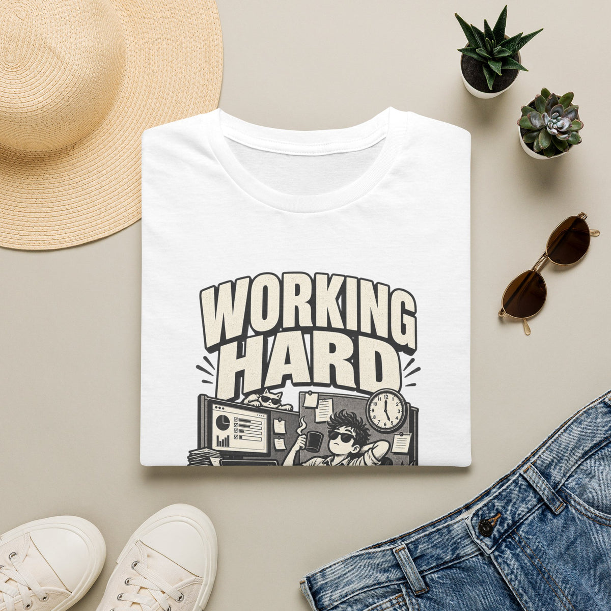 Funny Dark Humor Tshirt — Funny Office Tshirt Dark Humor Graphic Tee Unique Coworker Gift WORKING HARD Shirt