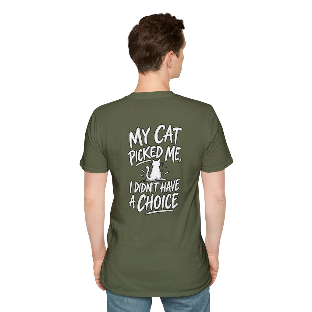 Cat Dad Shirt My Cat Picked Me Dark Humor Sarcastic Graphic Tee Unique Gift Funny Tshirt