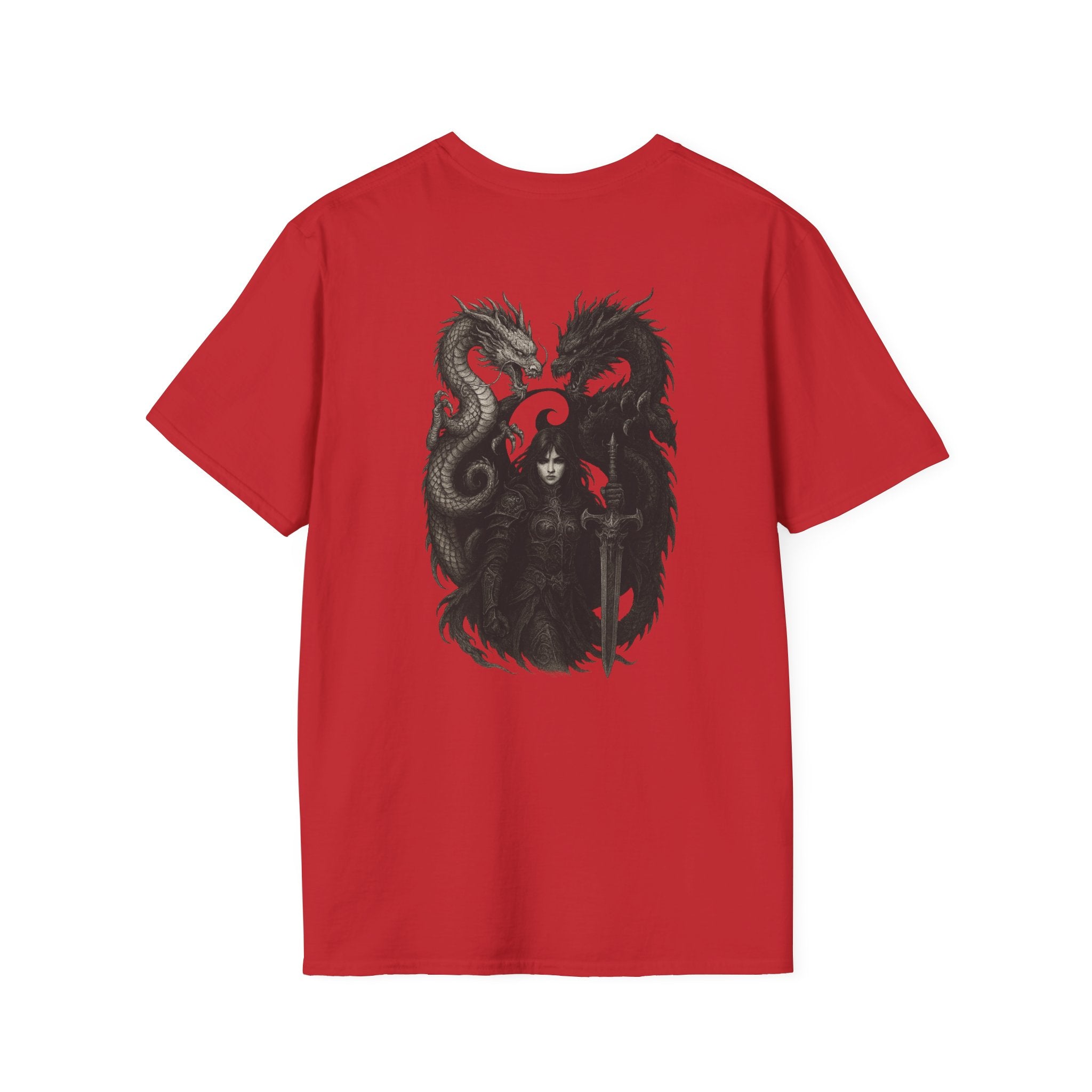Dragon T-shirt Men Women Graphic Tee Clothing Apparel Symbol Ying Yang In Back