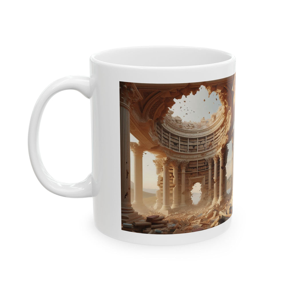 3D Ancient Library Bookshelf Mug Unique Ceramic Mug Coffee Cup Funny Gift Love 11oz