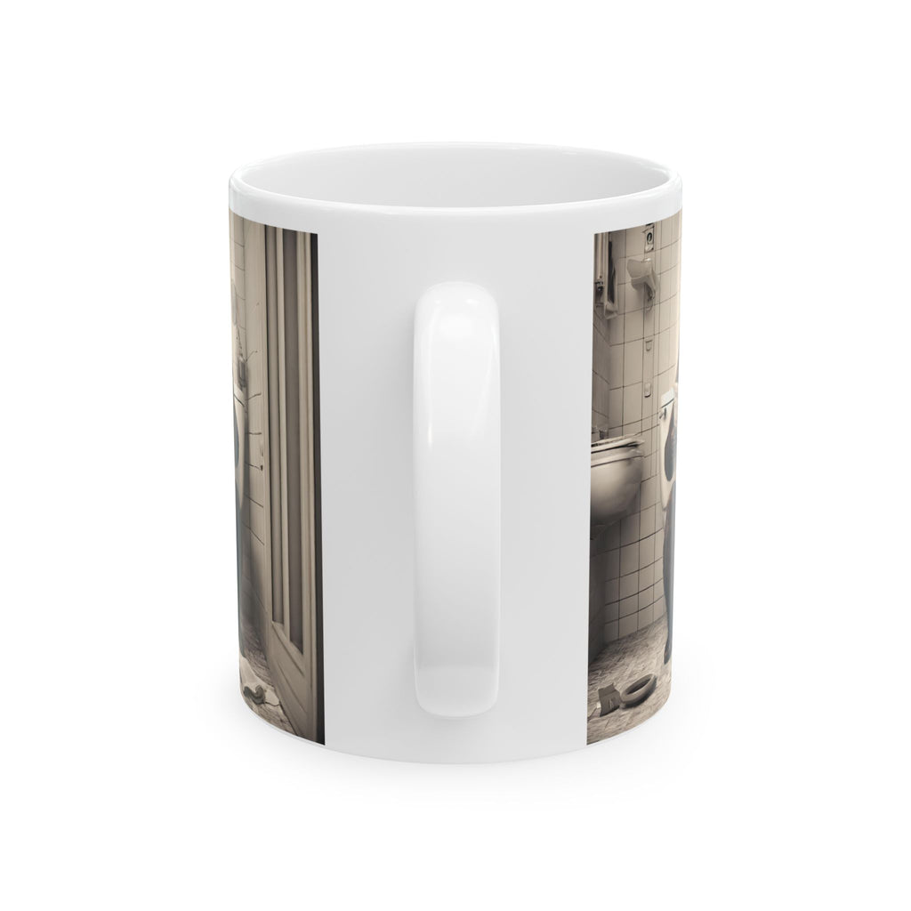 Funny Bear Sitting on Toilet Reading Newspaper Mug Gift Animal Coffee Mug 11oz Unique Cute Mug