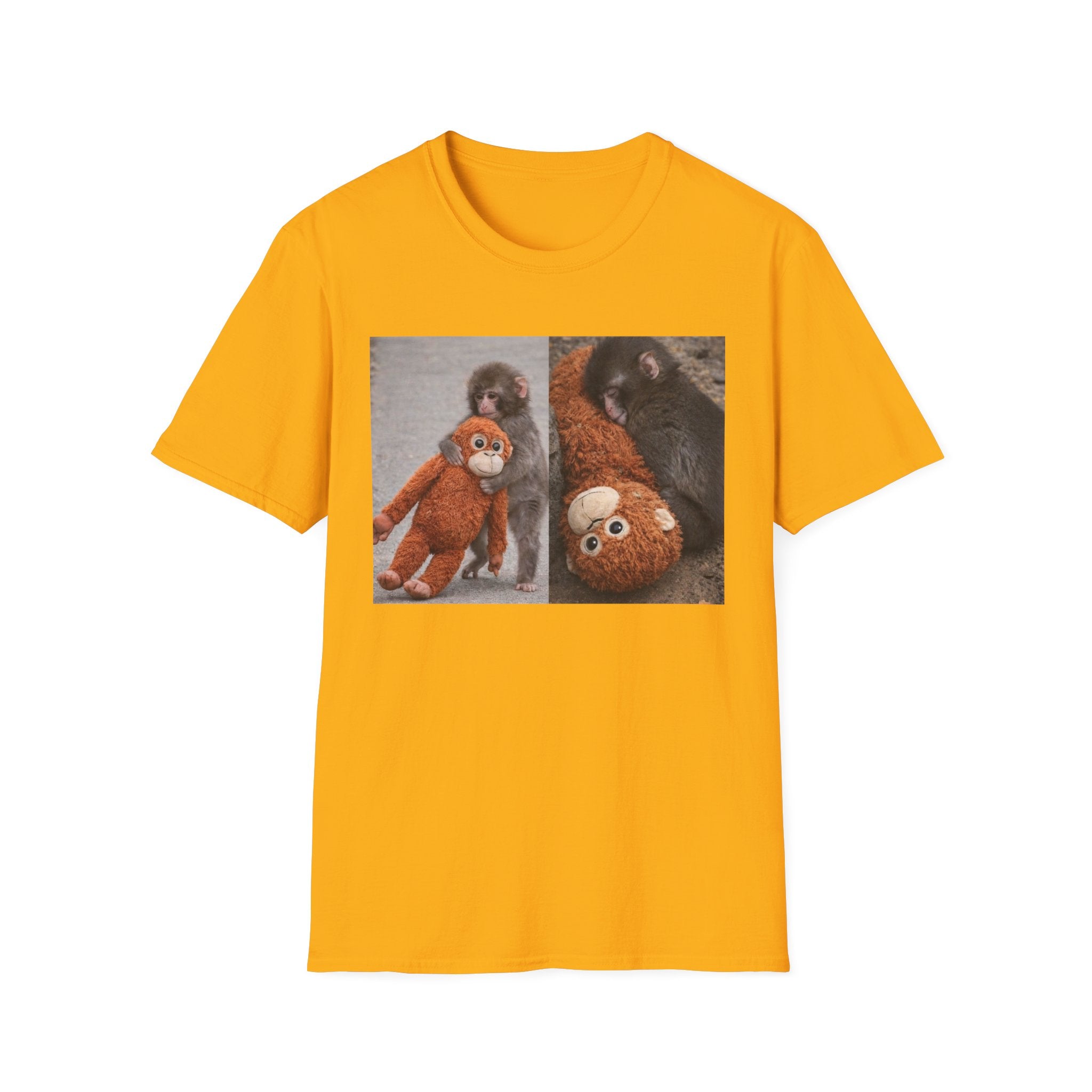Funny Punch Monkey Viral Animal Tshirt Cute Trendy Unisex Softstyle T-Shirt Gift