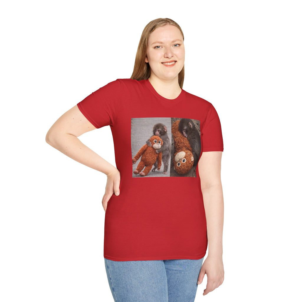 Funny Punch Monkey Viral Animal Tshirt Cute Trendy Unisex Softstyle T-Shirt Gift
