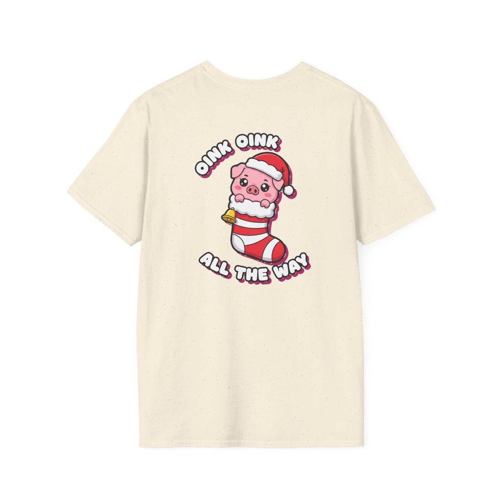 Cute Christmas Shirt Oink Oink All The Way Funny Animal Unisex Softstyle Tee Christmas Gift