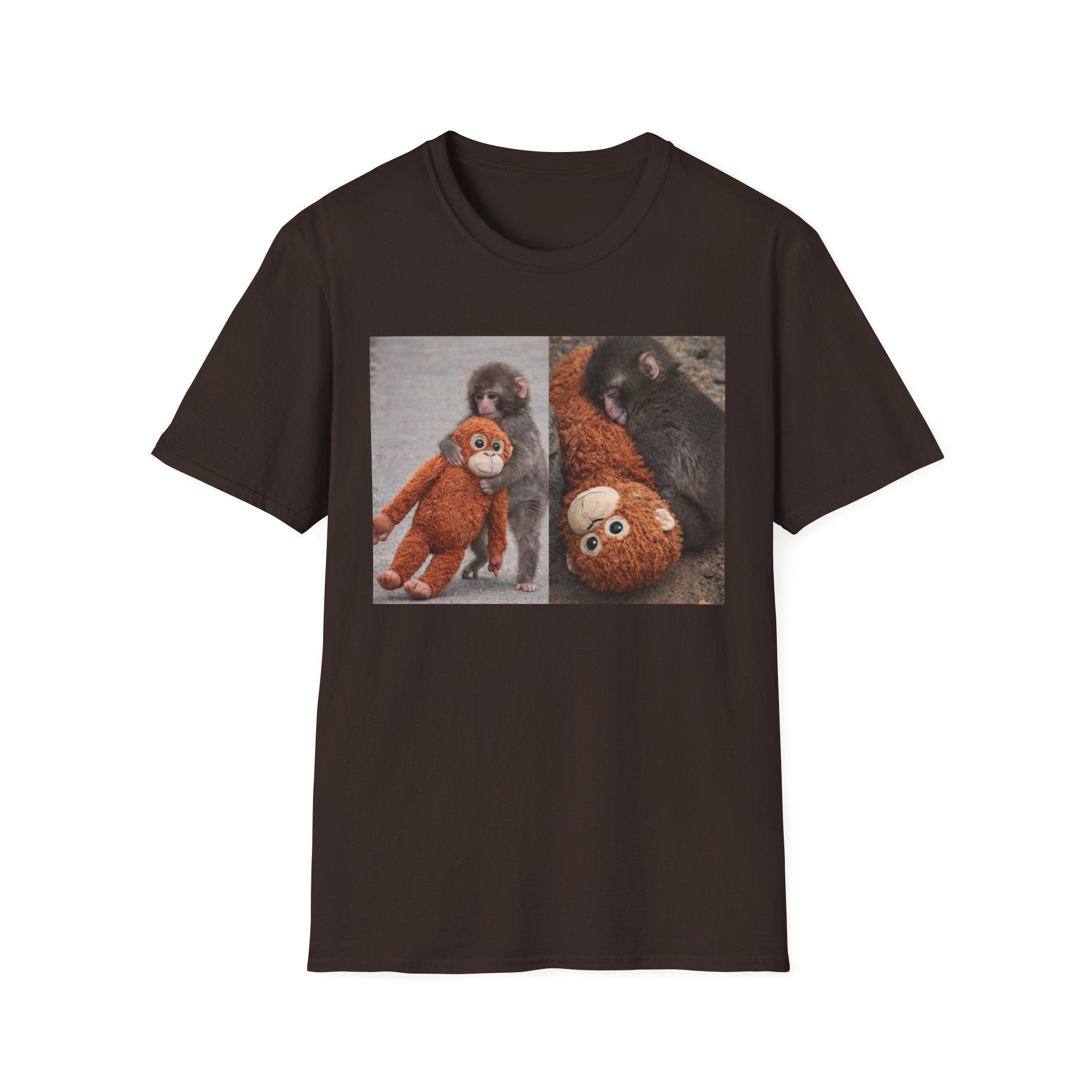 Funny Punch Monkey Viral Animal Tshirt Cute Trendy Unisex Softstyle T-Shirt Gift