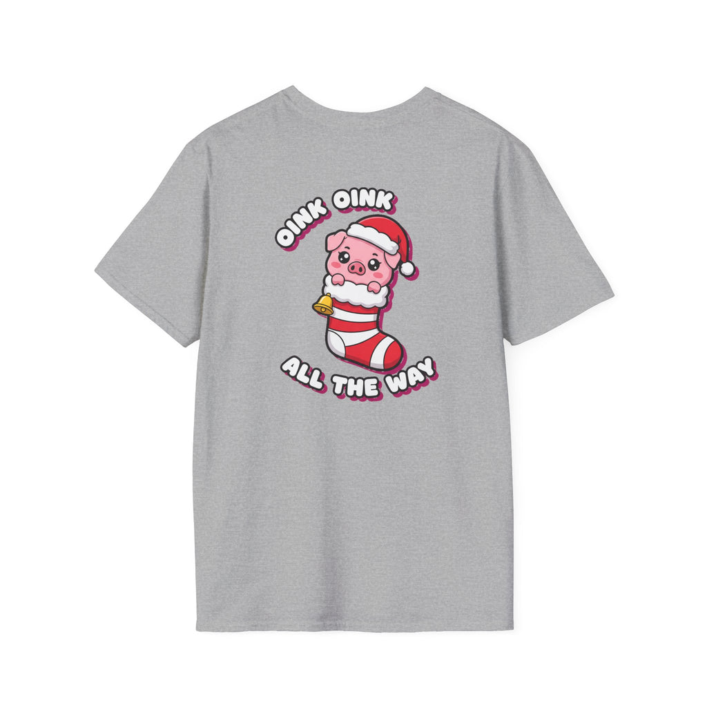 Cute Christmas Shirt Oink Oink All The Way Funny Animal Unisex Softstyle Tee Christmas Gift