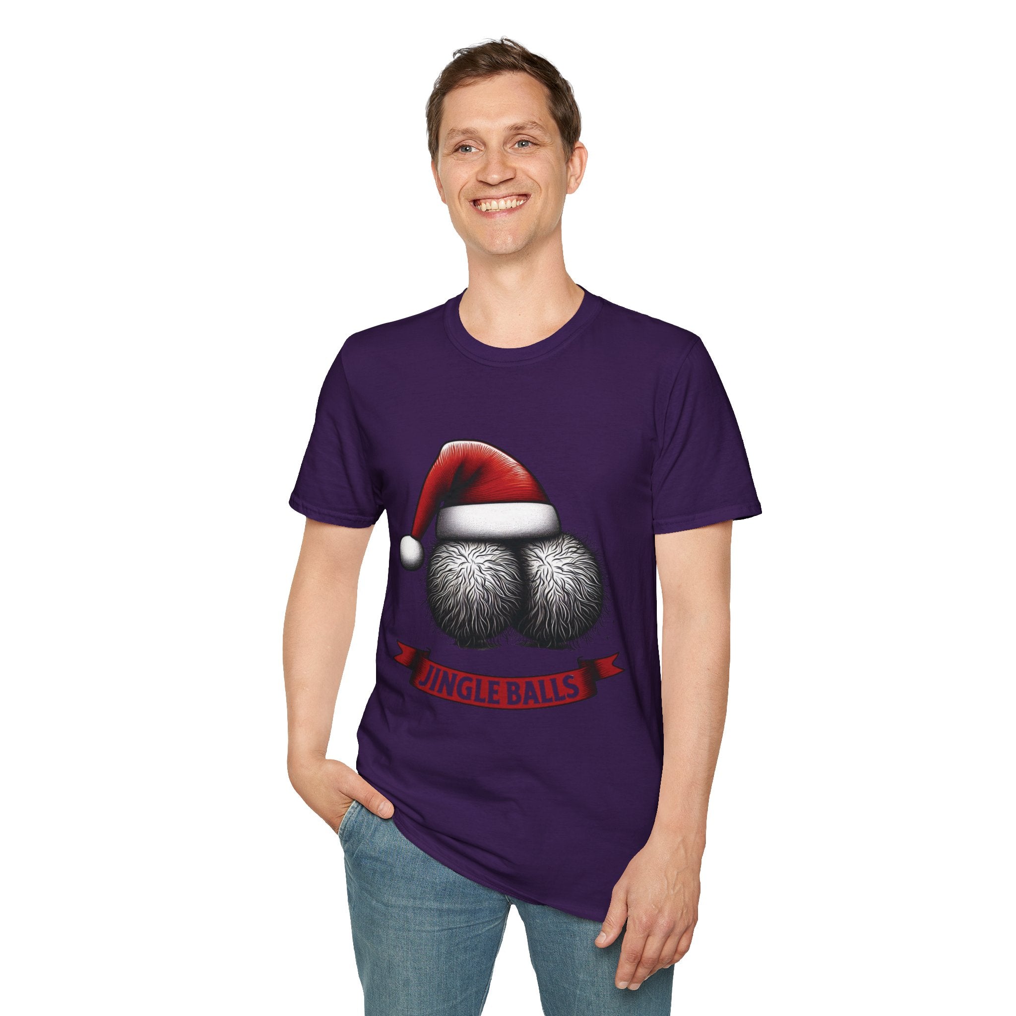 Tshirt Jingle Balls Funny Christmas T-Shirt Xmas Gift Tops Unisex Softstyle 2027