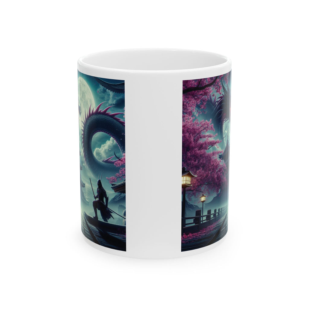 Japan Samurai Mug Dragon Sakura Flower Tea Coffee Cup Unique Gift Ninja Japanese 11oz