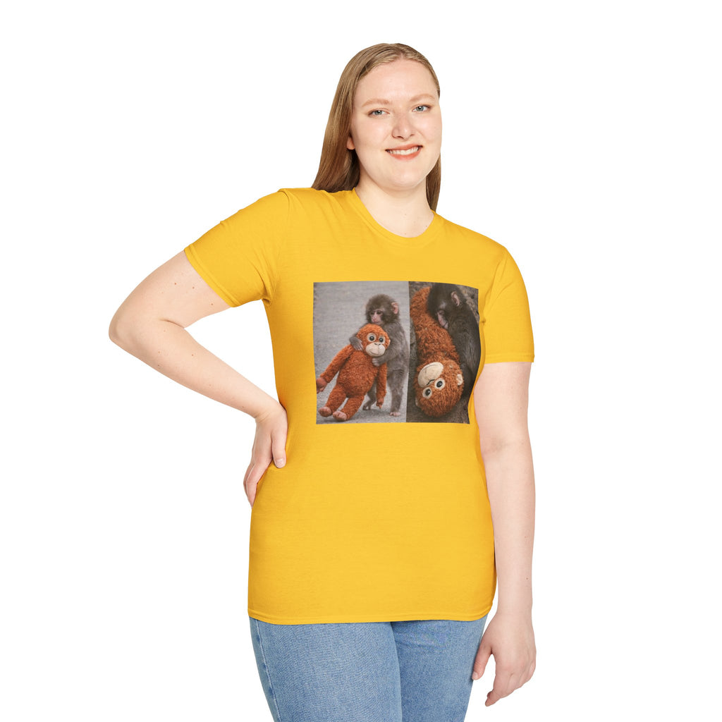 Funny Punch Monkey Viral Animal Tshirt Cute Trendy Unisex Softstyle T-Shirt Gift