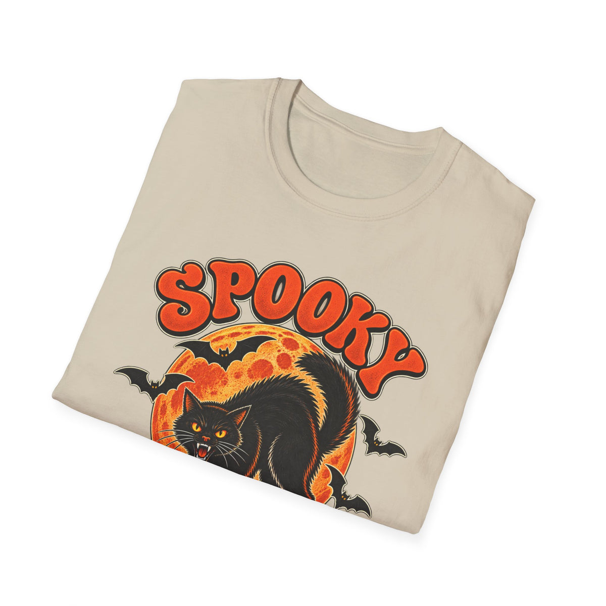 Retro Black Cat Halloween Shirt | Vintage Spooky Season Graphic Tee | Womens Halloween T-Shirt