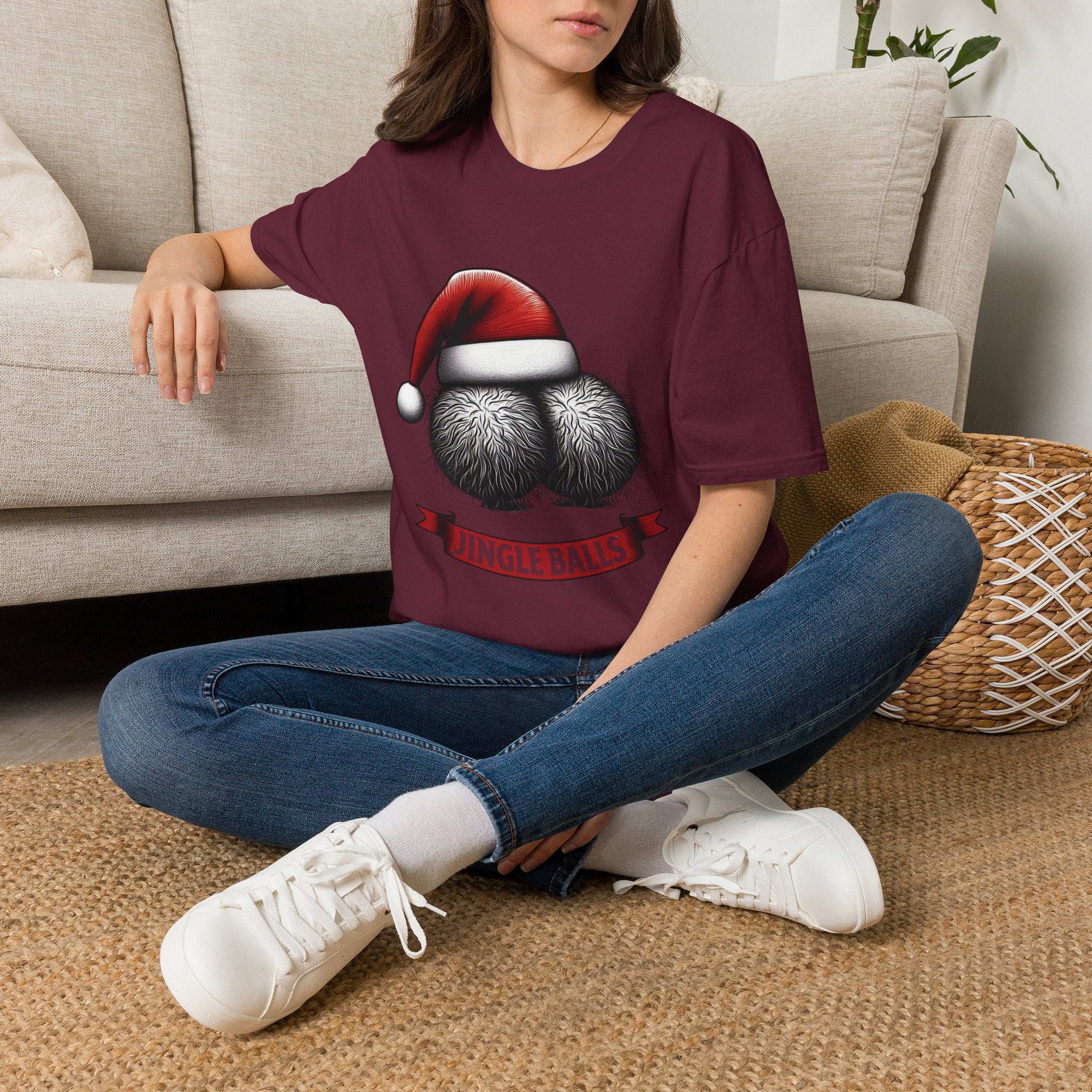 Tshirt Jingle Balls Funny Christmas T-Shirt Xmas Gift Tops Unisex Softstyle 2027