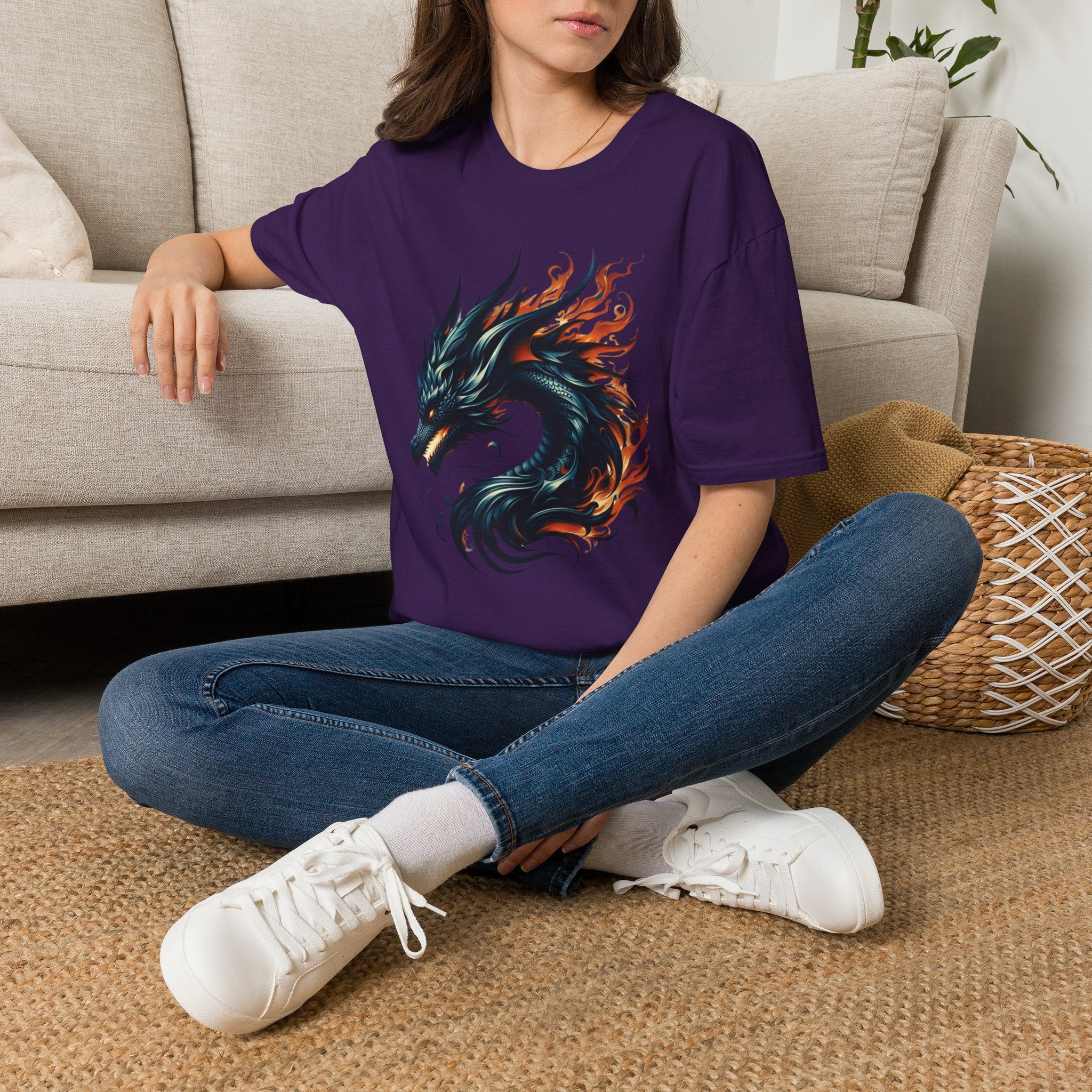 Dragon T-shirt Mens Graphic Tee Clothing Apparel Chinese Symbol Unisex Softstyle