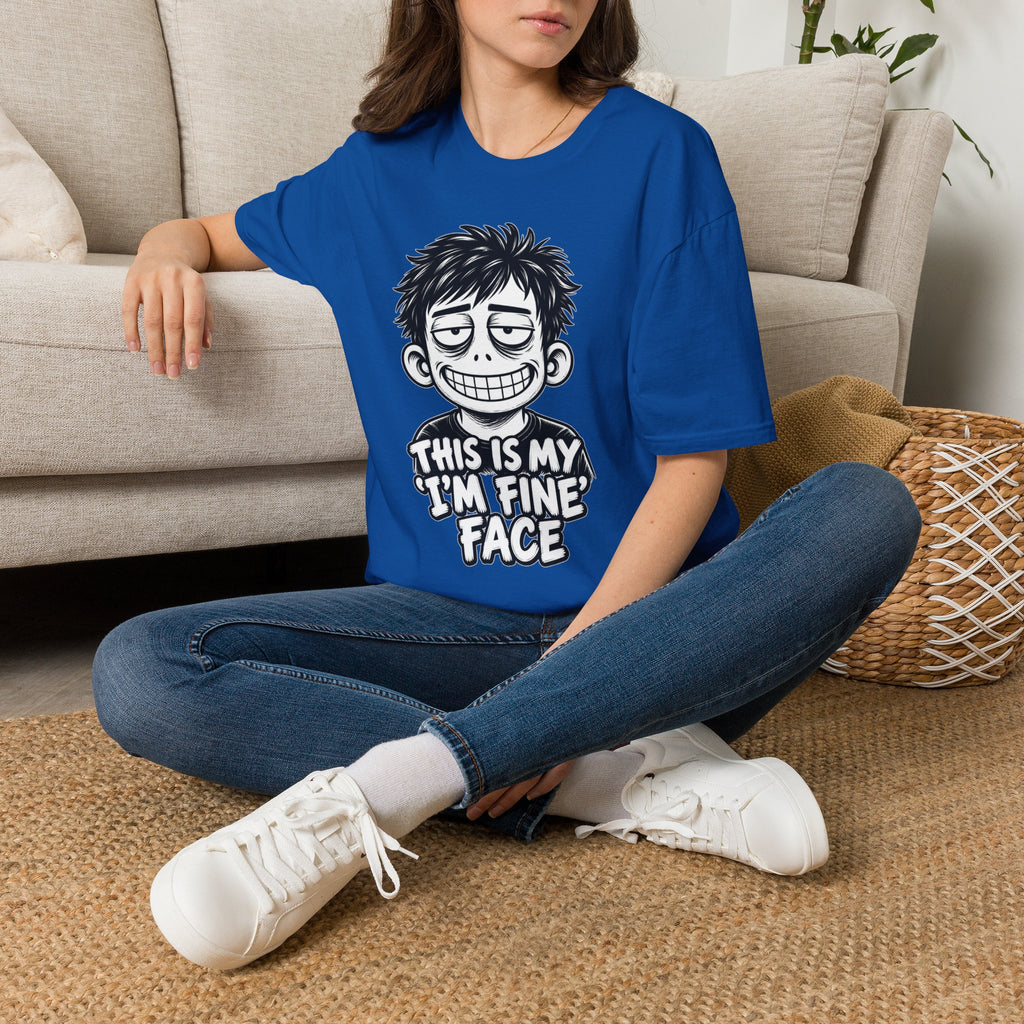 Funny Dark Humor Shirt This Is My I'm Fine Face Funny Office Tee Unique Gift