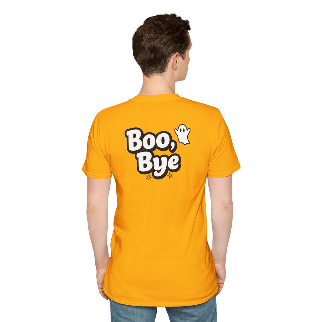 Dark Humor Halloween Shirt Boo Bye Funny Minimalist Ghost Sarcastic Unisex Softstyle Tee Adult Halloween Gift