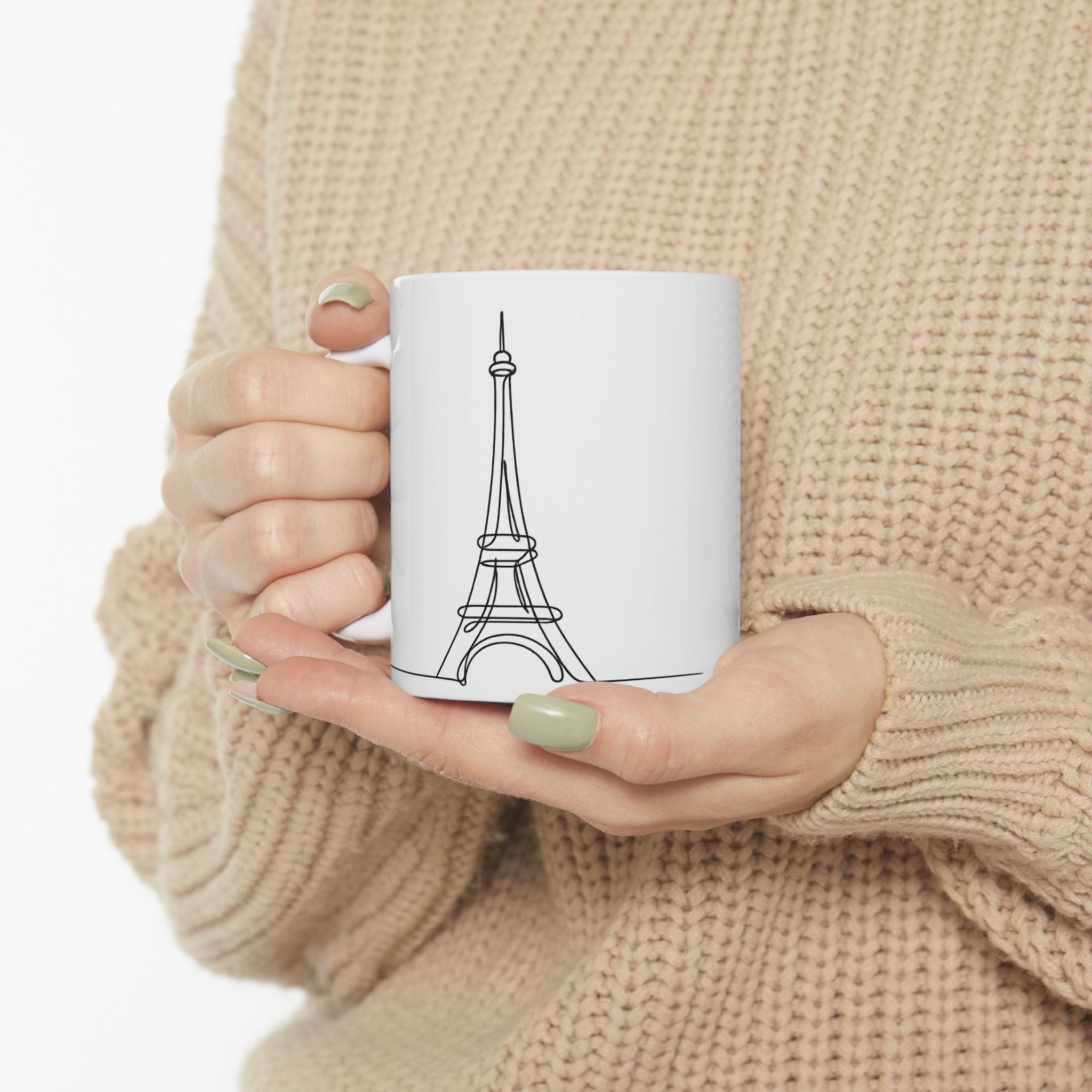 Funny Eiffel Tower Line Art Mug Minimalist Paris Coffee Cup – France Lover Gift Ceramic Mug 11oz 15oz Tea Mug