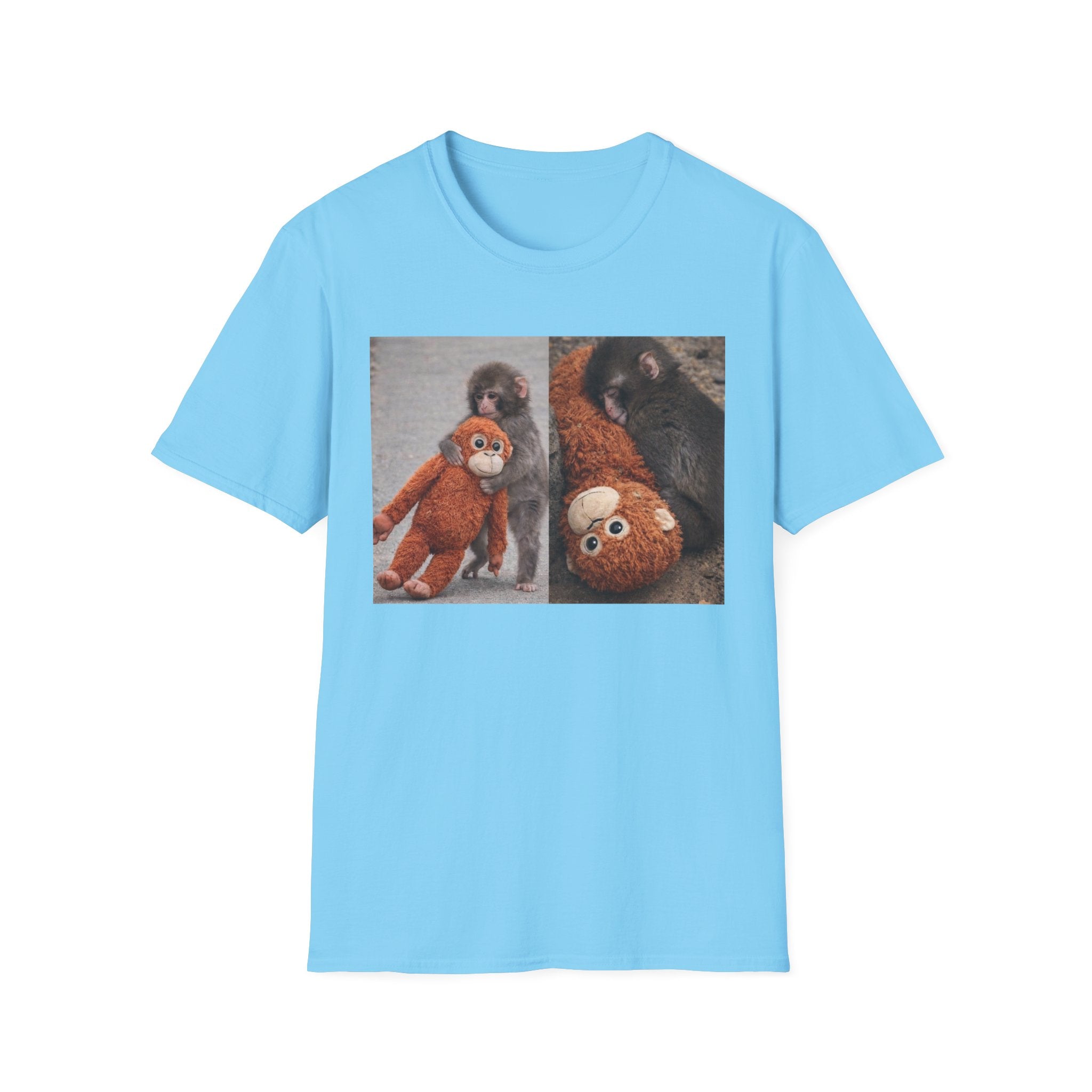 Funny Punch Monkey Viral Animal Tshirt Cute Trendy Unisex Softstyle T-Shirt Gift