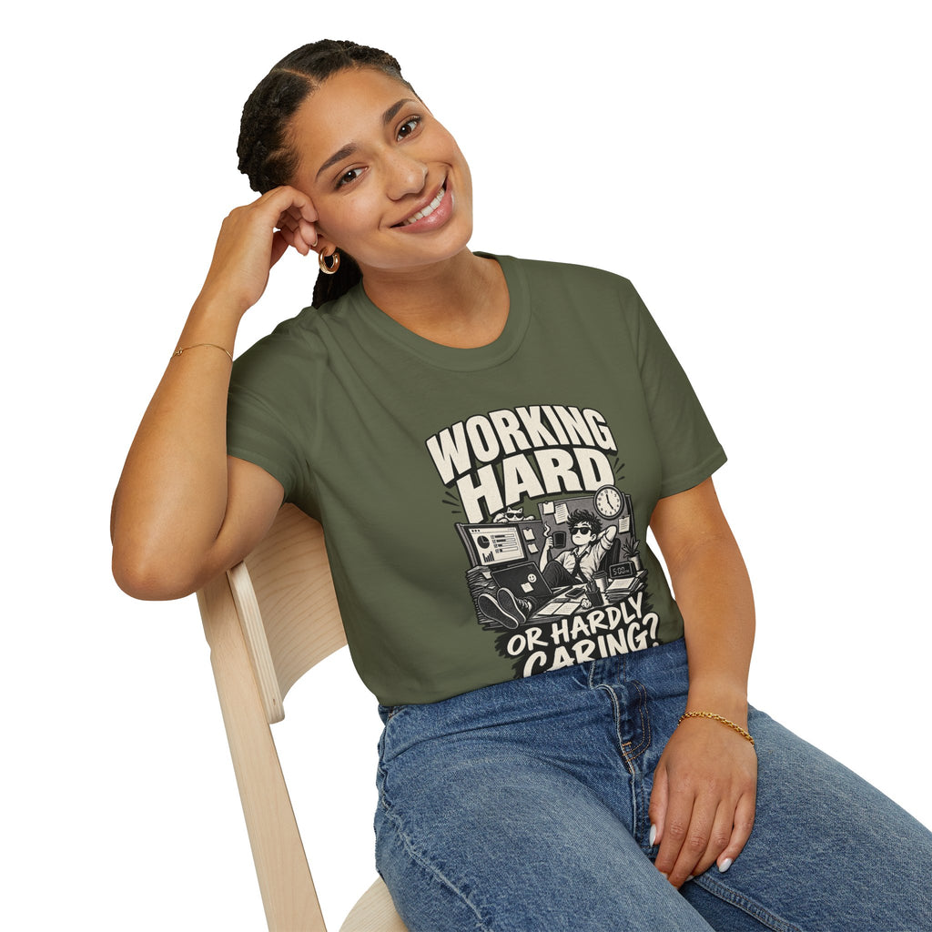 Funny Dark Humor Tshirt — Funny Office Tshirt Dark Humor Graphic Tee Unique Coworker Gift WORKING HARD Shirt