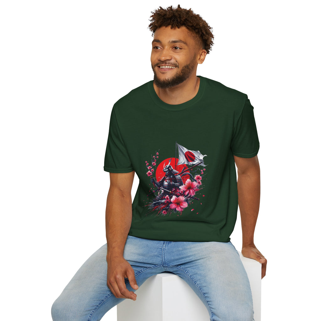 Japan Unisex Softstyle T-Shirt Japanese Art Sakura Samurai Cotton Gift Unique
