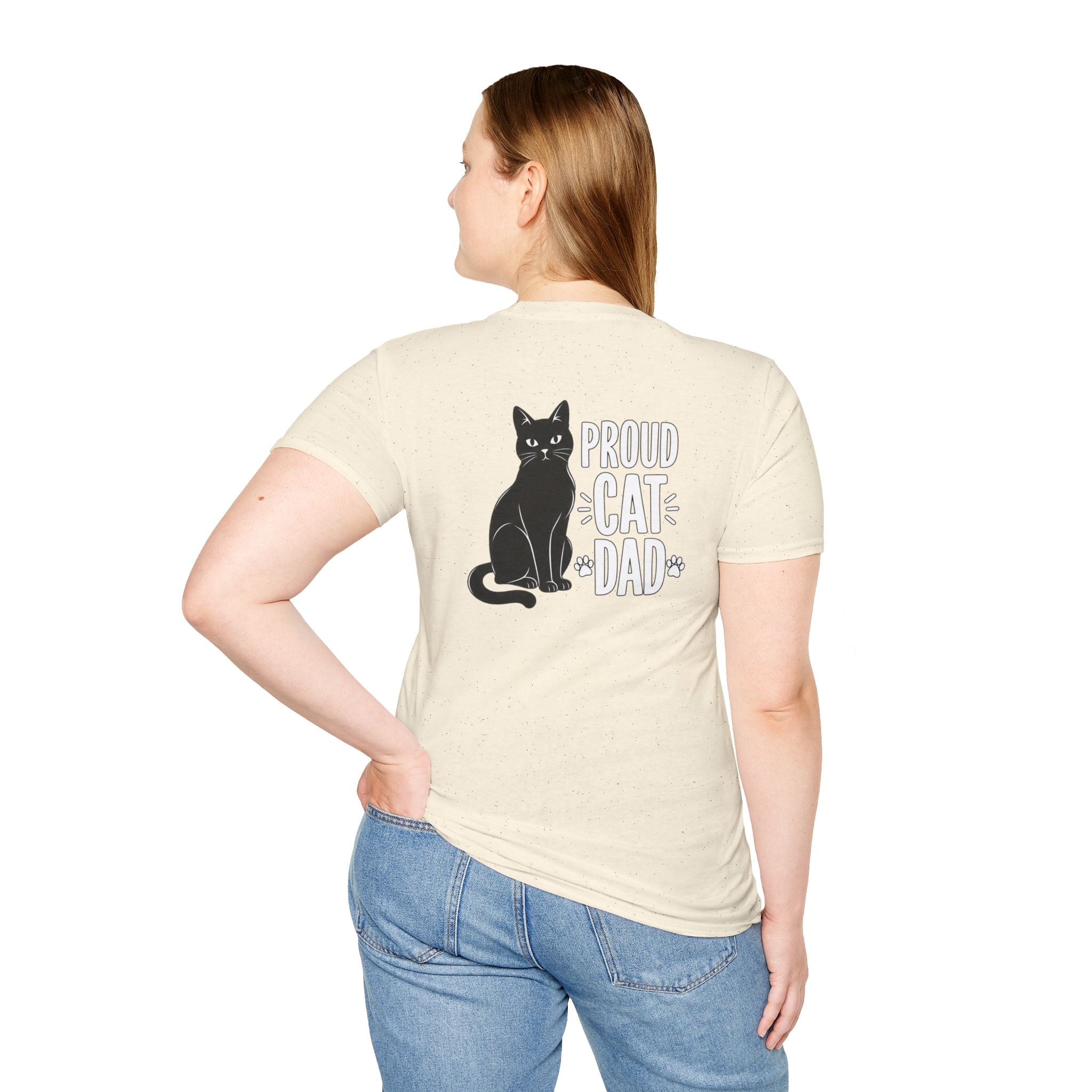 Cat Dad Shirt Proud Cat Dad Black Cat Silhouette Graphic Tee Unique Gift Funny Tshirt