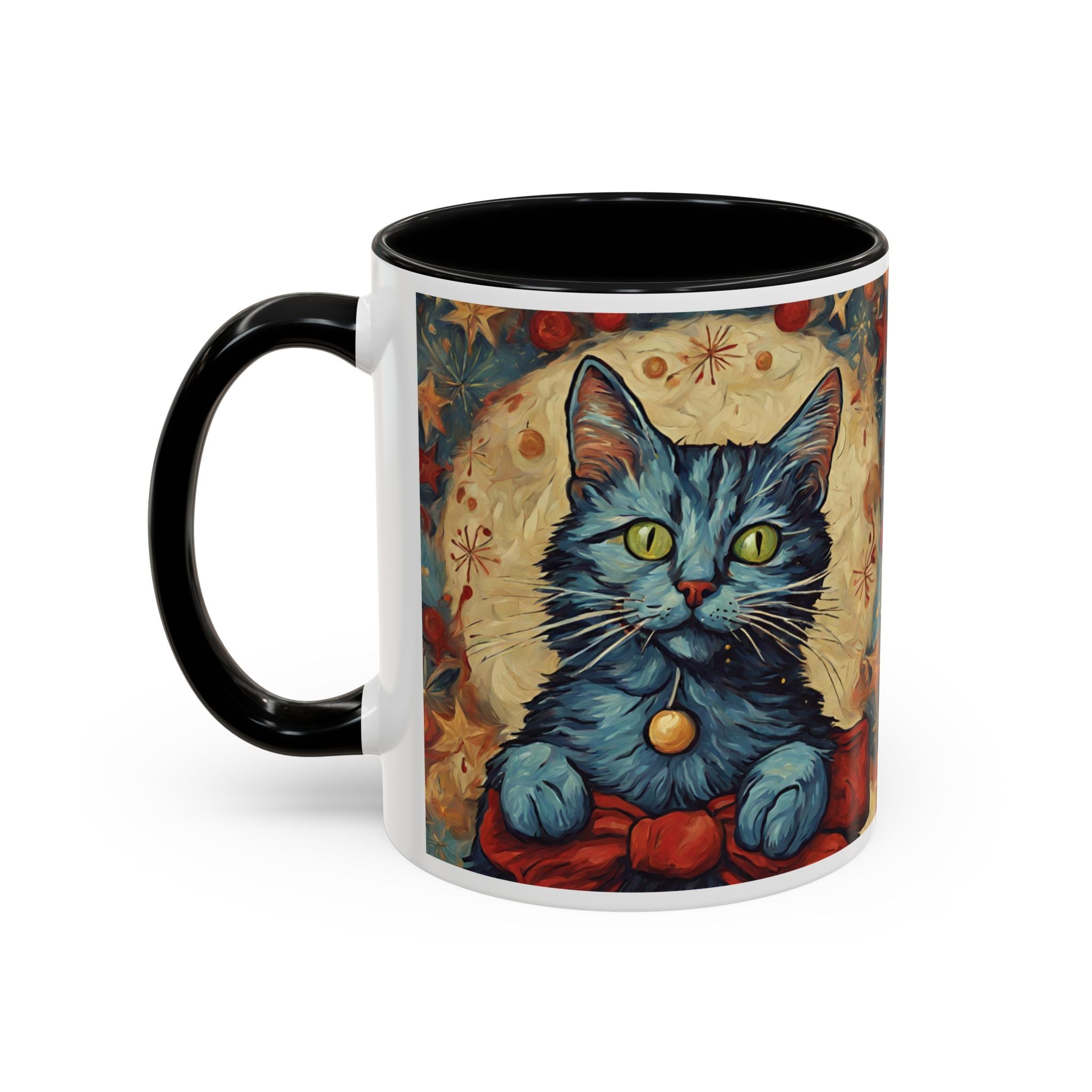 Christmas Mug Cat Mug Mom Lover Van Gogh Art Funny Coffee Tea Ceramic Mug