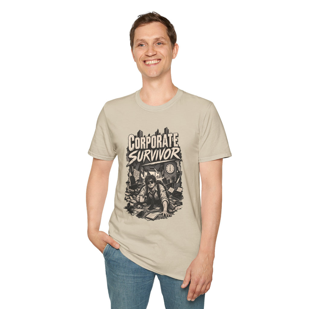 Funny Dark Humor Tshirt — Funny Office Tshirt Dark Humor Graphic Tee Unique Coworker Gift CORPORATE SURVIVOR Shirt