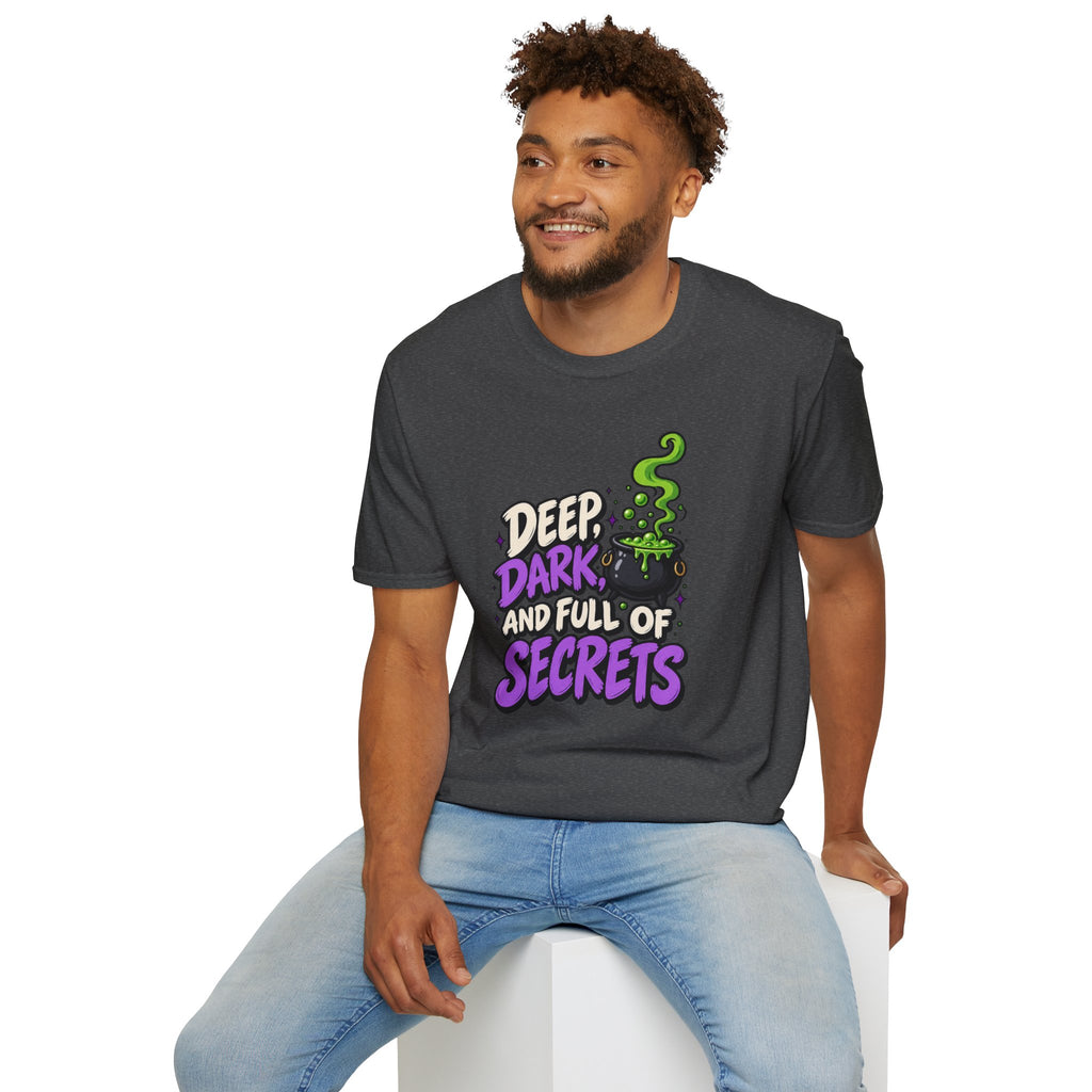 Funny Halloween Shirt DEEP DARK AND FULL OF SECRETS Novelty Tee Graphic T-Shirt