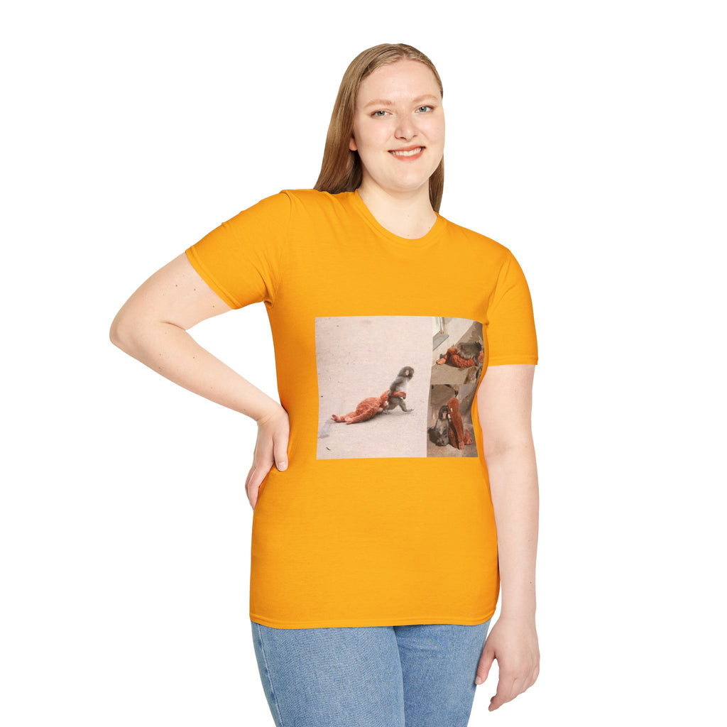 Funny Punch Monkey Viral Animal Tshirt Cute Trendy Unisex Softstyle T-Shirt Gift