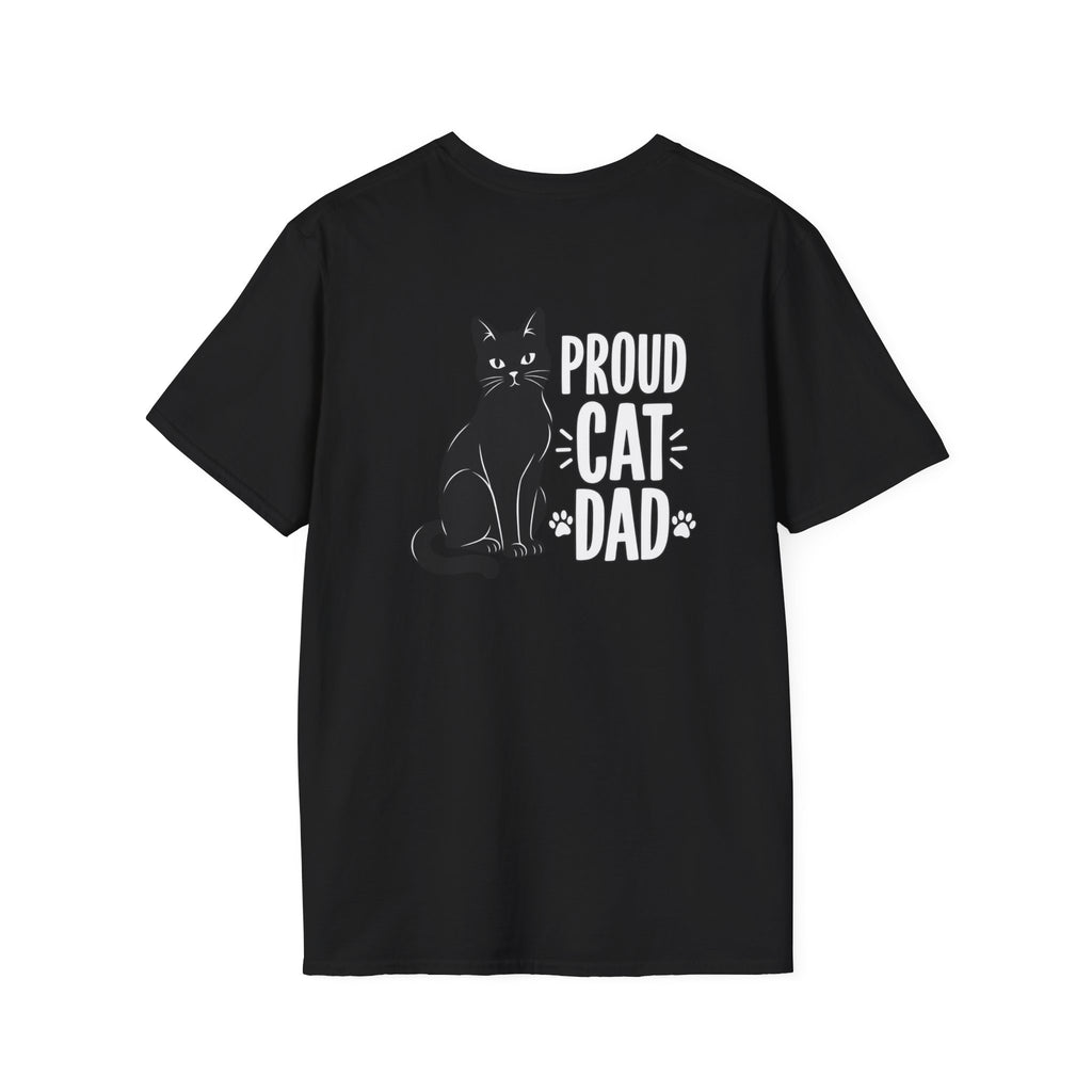 Cat Dad Shirt Proud Cat Dad Black Cat Silhouette Graphic Tee Unique Gift Funny Tshirt