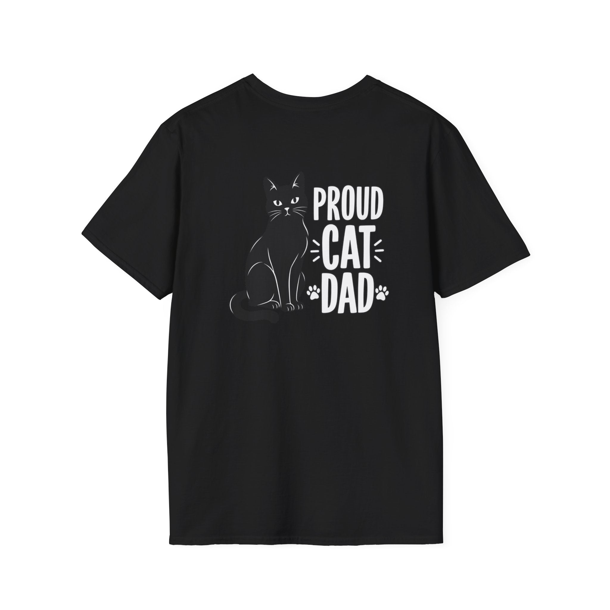 Cat Dad Shirt Proud Cat Dad Black Cat Silhouette Graphic Tee Unique Gift Funny Tshirt